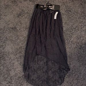 Black high/low skirt